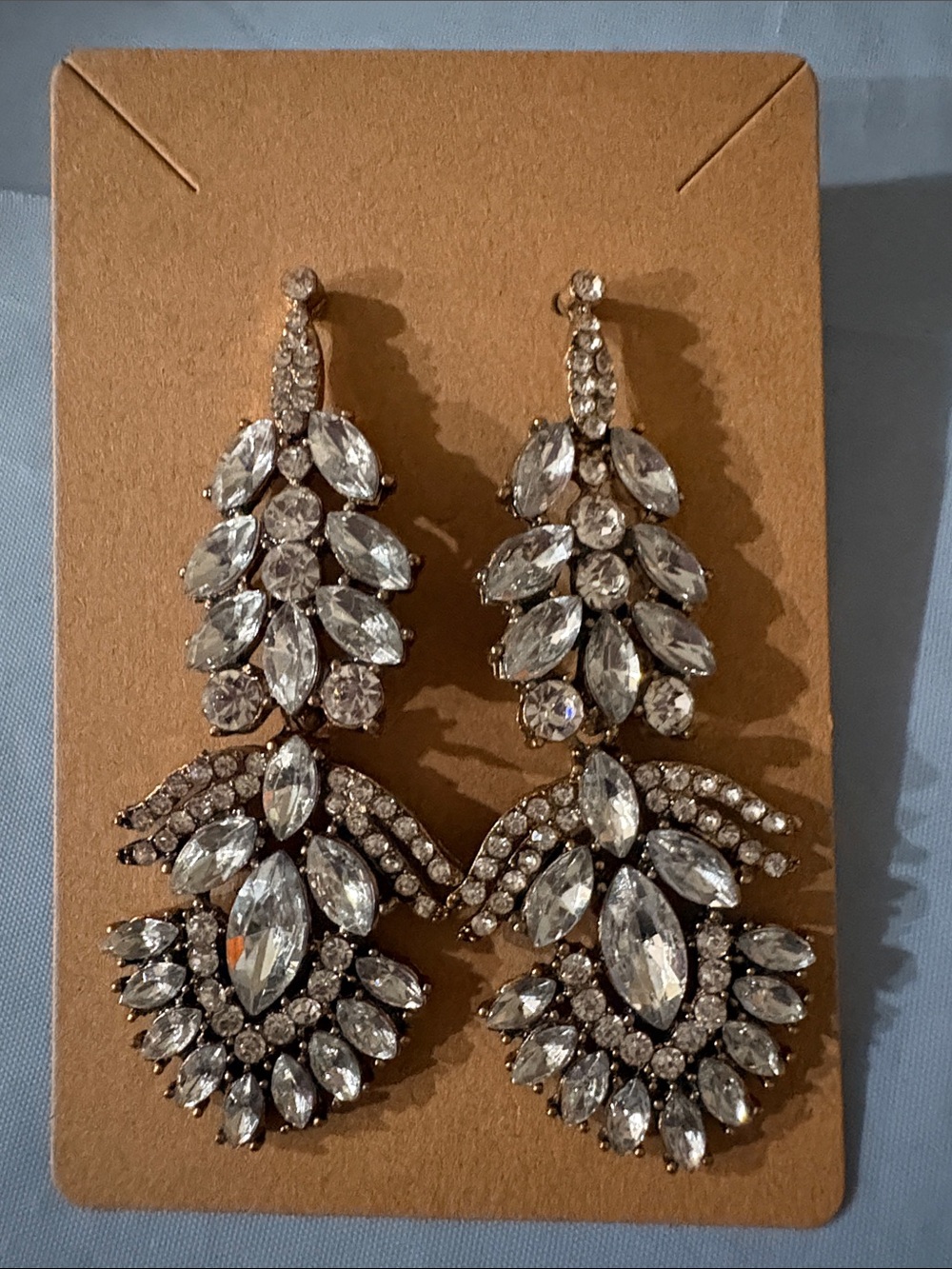 Elegant Crystal Drop Earrings - Clear Crystal